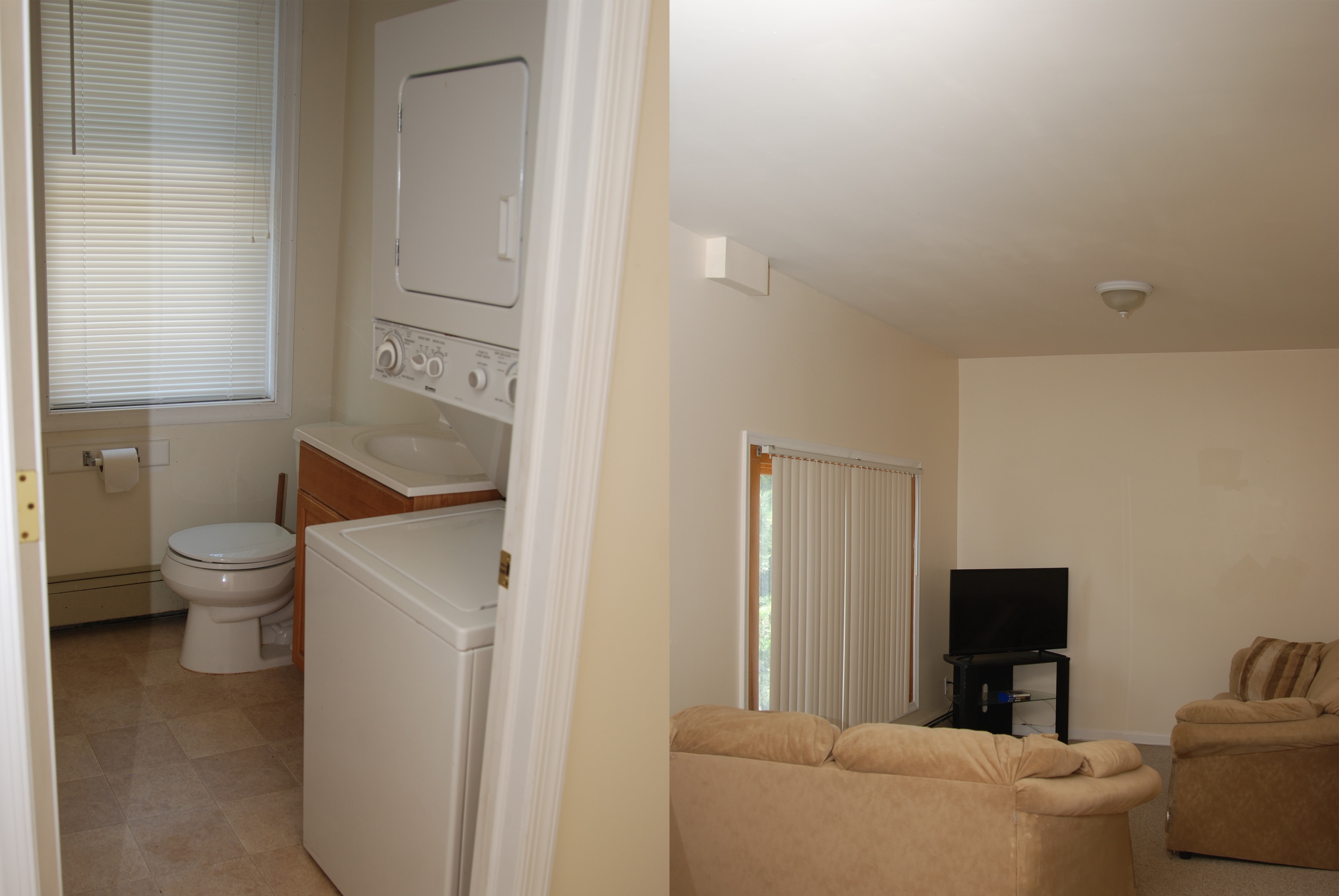 Bathroom and Living Room